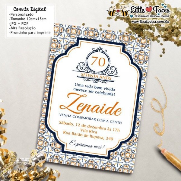 $35 00 Convite Aniversário Azulejo Português Para Imprimir $35 00 Convite Aniversário Azulejo Português Para Imprimir