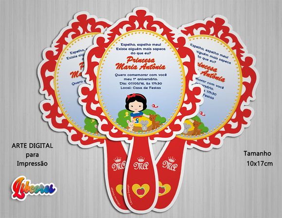 Arte Digital Convite Espelho Branca De Neve Baby Arte Digital Convite Espelho Branca De Neve Baby