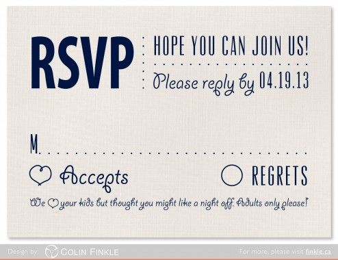 Rsvp Card I Like The Heart For Accepts And The Note About No Kids Rsvp Card I Like The Heart For Accepts And The Note About No Kids