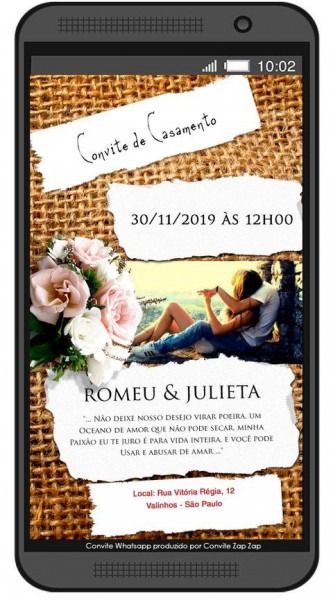 Convite De Casamento Whatsapp Rústico Convite De Casamento Whatsapp Rústico