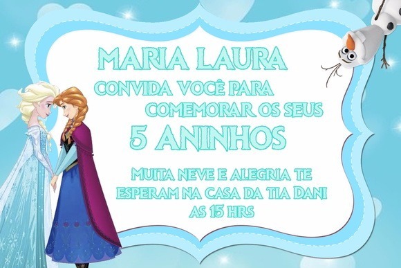 10 Convites Personalizados Festa Frozen