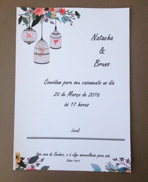 Convite Editável De Casamento Com Tema Passarinhos Convite Editável De Casamento Com Tema Passarinhos