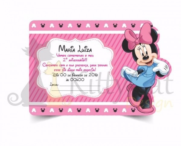 15 Convites Infantil Aniversário Minnie Rosa Vermelha 15 Convites Infantil Aniversário Minnie Rosa Vermelha