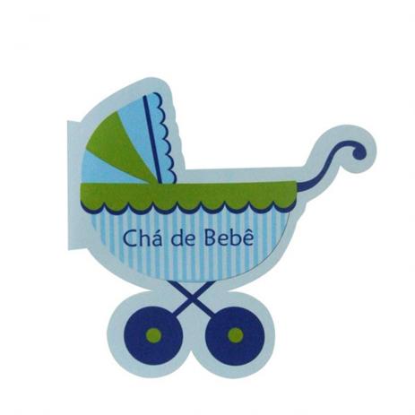 Convite Chá De Bebê Carrinho Azul 08 Unidades Duster Convite Chá De Bebê Carrinho Azul 08 Unidades Duster