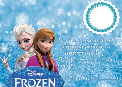 Fotomontagem Convite De AniversÃ¡rio Frozen