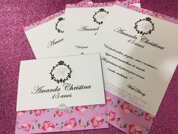 25 Convite 15 Anos Luxo 1 Real Unidade Barato Promoção Lindo 25 Convite 15 Anos Luxo 1 Real Unidade Barato Promoção Lindo