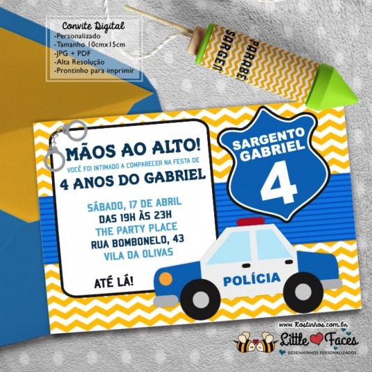 Convite Festa PolÃcia Para Imprimir Convite Festa PolÃcia Para Imprimir