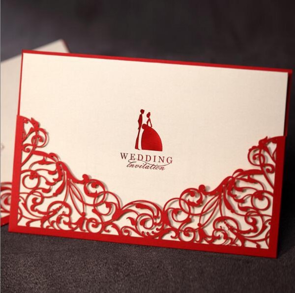 30 PÃs Lote Red Cartão Do Convite Do Casamento Com Envelope 30 PÃs Lote Red Cartão Do Convite Do Casamento Com Envelope