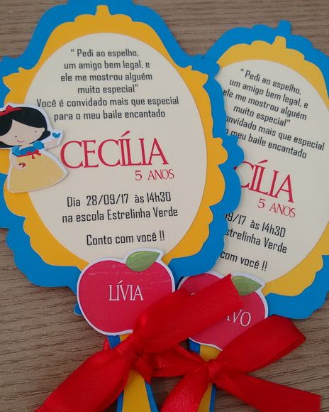 Compre Convite Espelho Branca De Neve No Elo7 Por R$ 3,90 Compre Convite Espelho Branca De Neve No Elo7 Por R$ 3,90