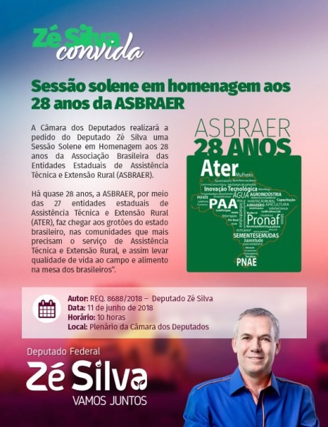 Convite! â Deputado Federal ZÃ© Silva