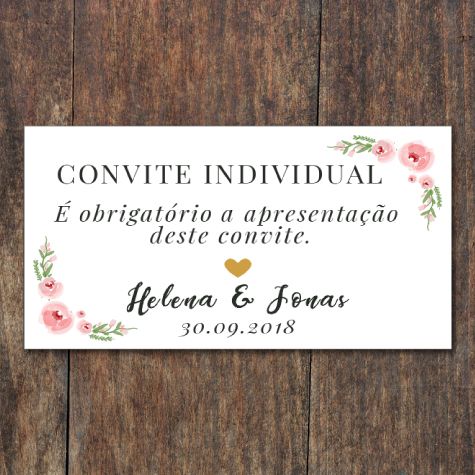 Convite Individual Floral Aramado Convite Individual Floral Aramado