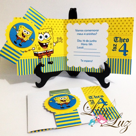 Convite Bob Esponja â Lily Luz Convite Bob Esponja â Lily Luz