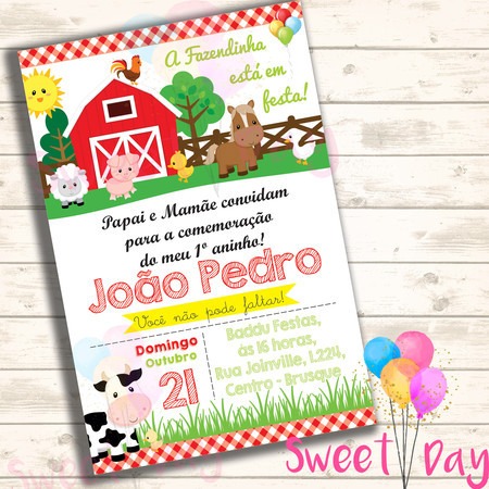 Convite Virtual Fazendinha Convite Virtual Fazendinha