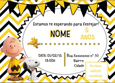 Convite Digital Snoopy
