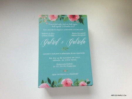 A44 Convite De Casamento Azul Tiffany Gabi A44 Convite De Casamento Azul Tiffany Gabi