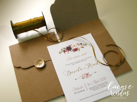 Convite De Casamento Floral RomÃntico E RÃstico Convite De Casamento Floral RomÃntico E RÃstico