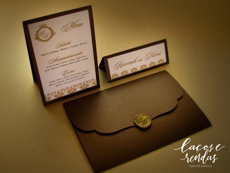 Convite De Casamento Luxo Com Lacre De Cera Convite De Casamento Luxo Com Lacre De Cera