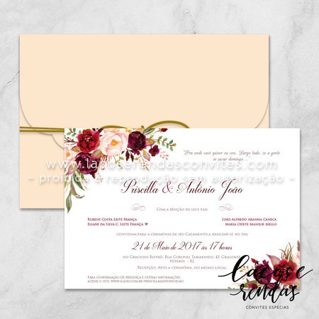 Arte Digital Convite De Casamento Floral Aquarela Marsala 03 Arte Digital Convite De Casamento Floral Aquarela Marsala 03