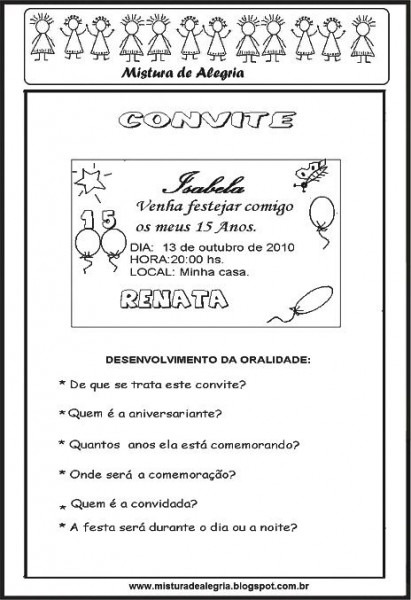 Resultado De Imagem Para Atividades De Convites Para O 2o Ano Resultado De Imagem Para Atividades De Convites Para O 2o Ano