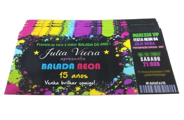 Convite 15 Anos Neon Convite 15 Anos Neon