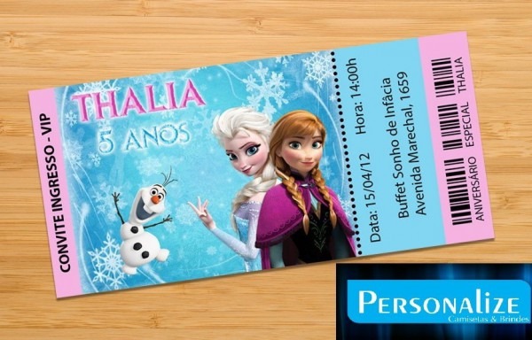 50 Convites Ingresso Vip Frozen Aniversário 50 Convites Ingresso Vip Frozen Aniversário