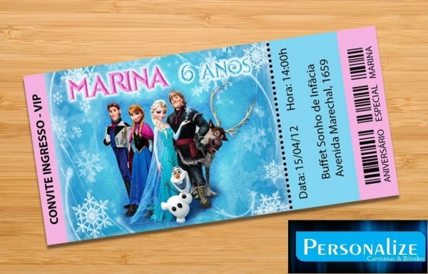 50 Convites Ingresso Vip Frozen Aniversário 50 Convites Ingresso Vip Frozen Aniversário
