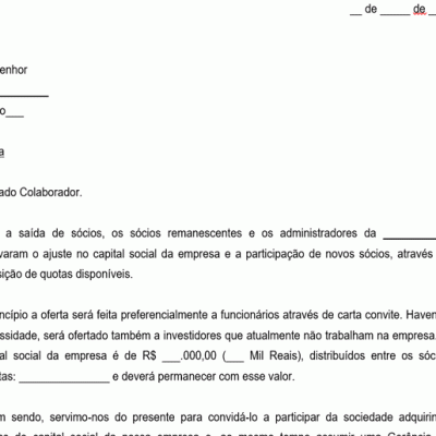Exemplo De Carta Convite Para Ser Sócio Exemplo De Carta Convite Para Ser Sócio