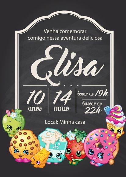 Convite Virtual Com O Tema Shopkins Para Aniversário Envio Convite Virtual Com O Tema Shopkins Para Aniversário Envio