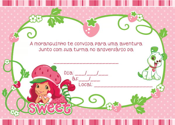 Convite De Festa Infantil Com Tema Da Moranguinho Convite De Festa Infantil Com Tema Da Moranguinho