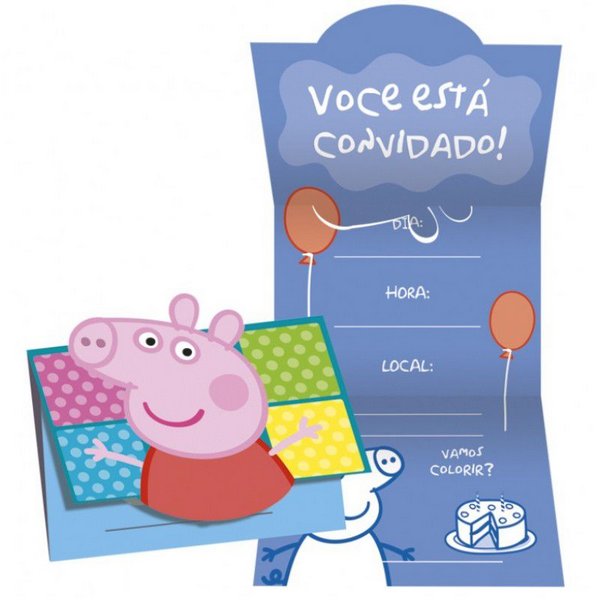Convite De AniversÃ¡rio Peppa Pig Discovery Kidsâ