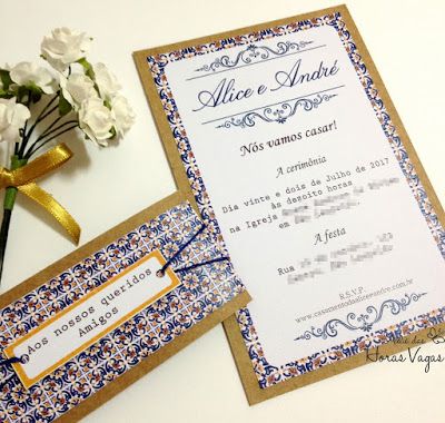 Convite De Casamento Ou Aniversário Barroco Azulejo Portugues Azul Convite De Casamento Ou Aniversário Barroco Azulejo Portugues Azul