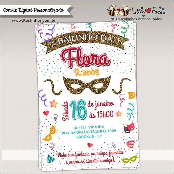 Convite Festa Carnaval Digital Convite Festa Carnaval Digital