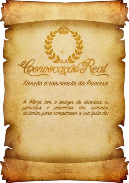 Convite Pergaminho Coroa De Princesa Convite Pergaminho Coroa De Princesa
