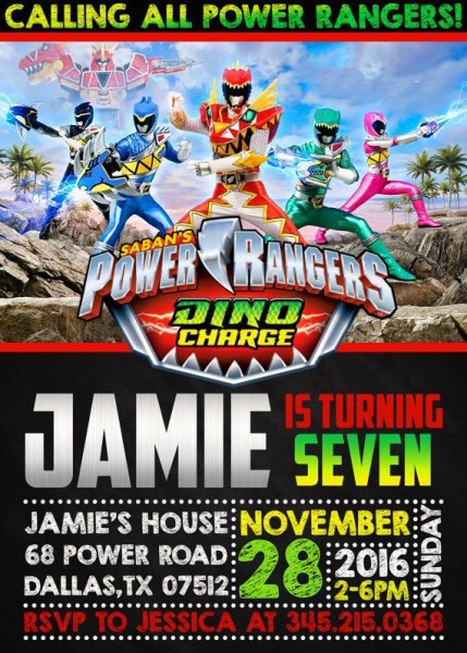 Power Rangers Birthday Invitation  Power By Digitalfactoryart