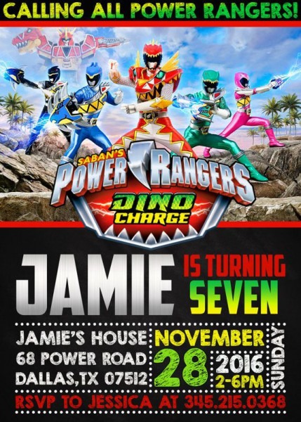 Power Rangers Birthday Invitation Power By Digitalfactoryart Power Rangers Birthday Invitation Power By Digitalfactoryart
