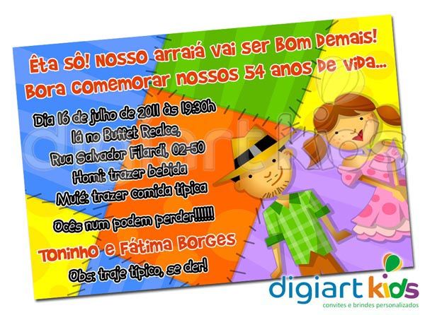 Convite Personalizado Festa Junina Mod 02 Convite Personalizado Festa Junina Mod 02