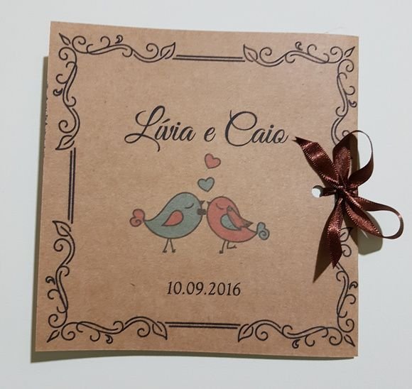 Convite Casamento Rustico Com Cetim Convite Casamento Rustico Com Cetim