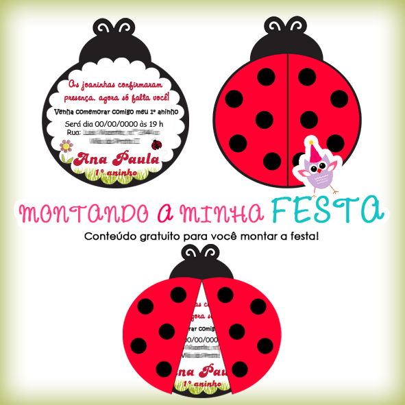 Center Convite Joaninha Com Asas Que Se Movem Center Center Convite Joaninha Com Asas Que Se Movem Center