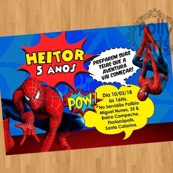 Arte Convite Digital Virtual Homem Aranha Spider Man Arte Convite Digital Virtual Homem Aranha Spider Man