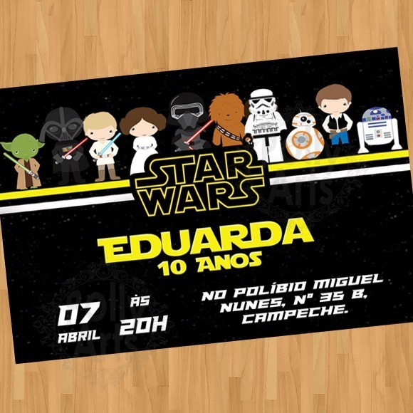 Arte Convite Digital Virtual Star Wars Arte Convite Digital Virtual Star Wars