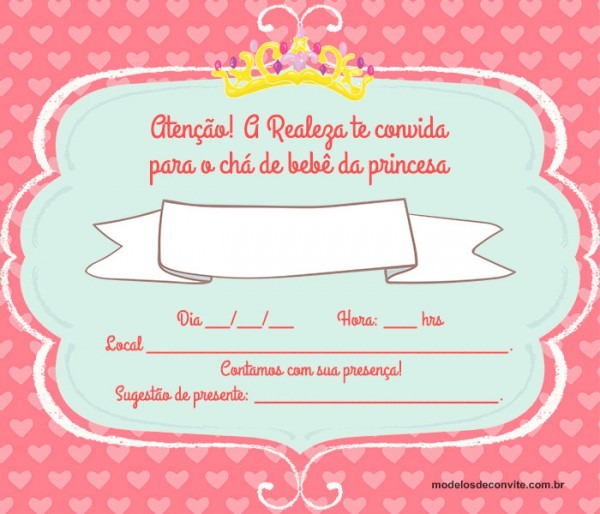 27 Convites Para Chá De Fraldas De Princesa Com Detalhes 27 Convites Para Chá De Fraldas De Princesa Com Detalhes