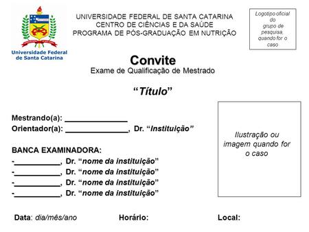 Convite Exame De Qualificação De Mestrado Convite Exame De Qualificação De Mestrado