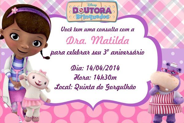 Convite Digital Personalizado Doutora Brinquedos 001