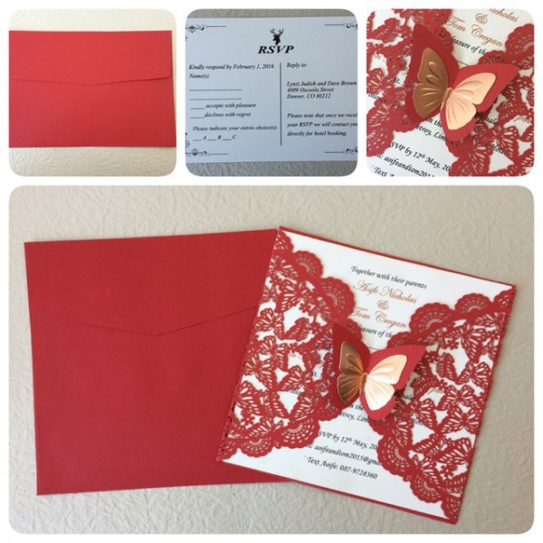 Cartões De Convite De Casamento Vermelho, Convites De Casamento De Cartões De Convite De Casamento Vermelho, Convites De Casamento De