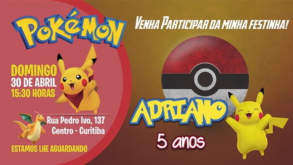 CartÃo De AniversÃrio Pokemon CartÃo De AniversÃrio Pokemon