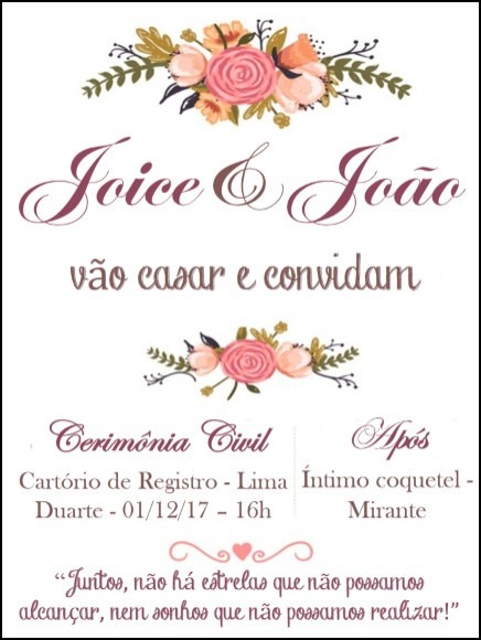 Convite De Casamento Civil