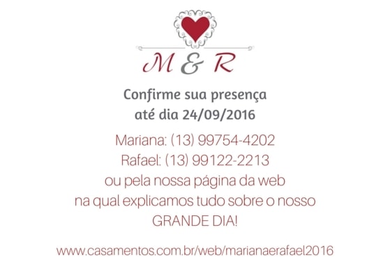 Nossos Convites Individuais E Confirmação De Presença Nossos Convites Individuais E Confirmação De Presença