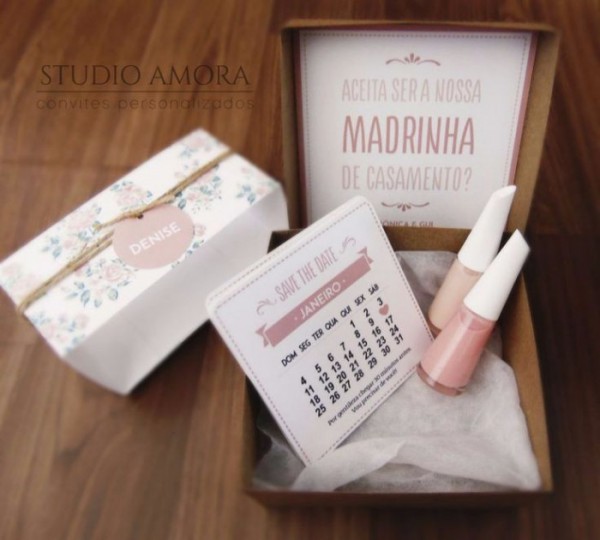Caixa Convite Das Madrinhas Caixa Convite Das Madrinhas