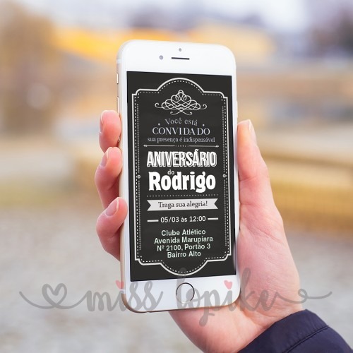 Convite Digital Chalkboard Aniversário Whatsapp Mod2 Na Rededots Convite Digital Chalkboard Aniversário Whatsapp Mod2 Na Rededots