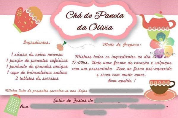 20 Convites Estilosos Para Chá De Panela â Modelos De Convite 20 Convites Estilosos Para Chá De Panela â Modelos De Convite